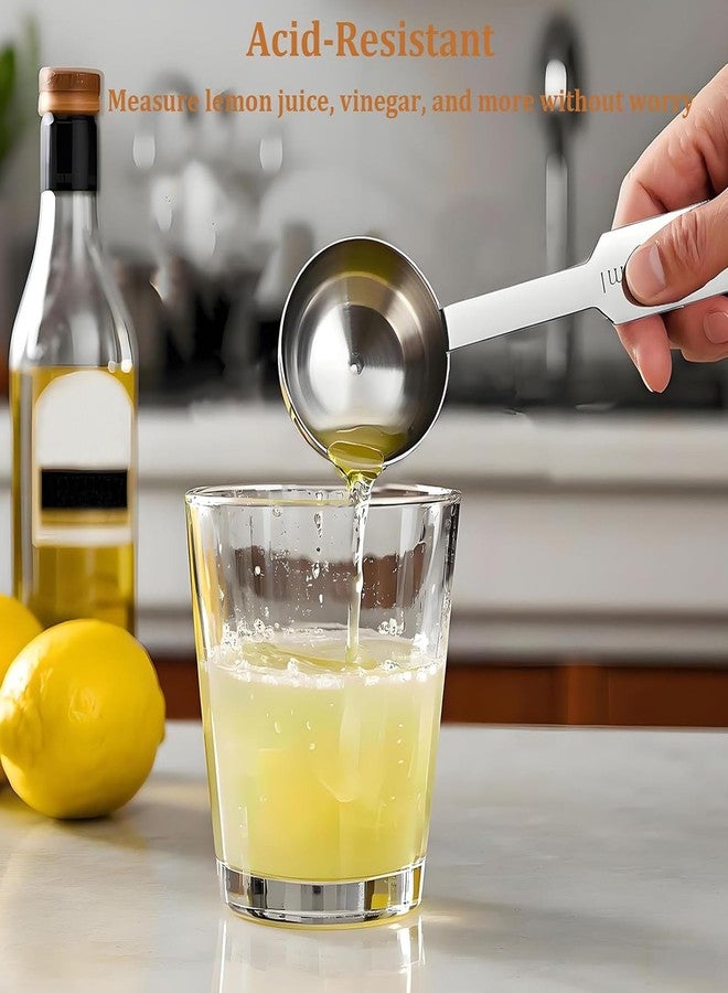 SpiderJuice, Set of 4 Different Volume Stainless Steel Durable Portable Measuring Spoon Set 1.25ml, 2.5ml, 5ml and 15ml Engraved Measurements - Image 3